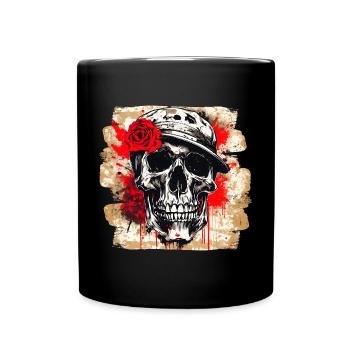 Skull Tattoo Heavy Metal Rocker - Full Colour Mug - black - Front