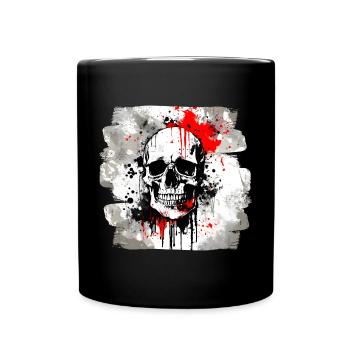 Totenkopf Trash Polka Biker Kultur - Tasse einfarbig - Schwarz - Vorne