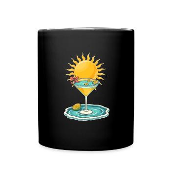 Summer Cocktail Vibes – Tropical Drink with Sun Il - Full Colour Mug - black - Front