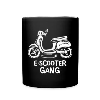 e scooter gang - Elektro Zweirad Liebe und Symbol - Tasse einfarbig - Schwarz - Vorne