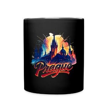 Prague Capital Czech Republic Silhouette Gift - Full Colour Mug - black - Front