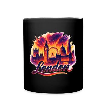 London Capital England Silhouette Gift - Full Colour Mug - black - Front