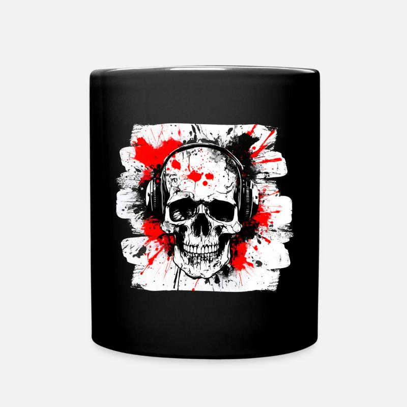 Crâne Trash Polka Biker Culture - Mug uni - noir