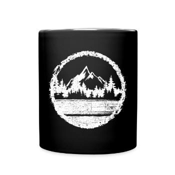 Circle Mountain Lake Forest - Full Colour Mug - black - Front