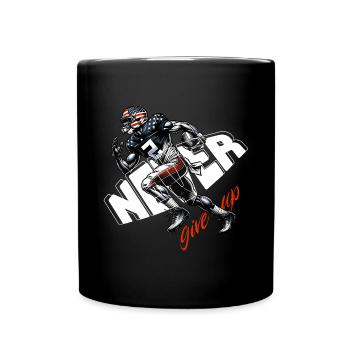 USA Flaggen Footballläufer Sprint - Tasse einfarbig - Schwarz - Vorne