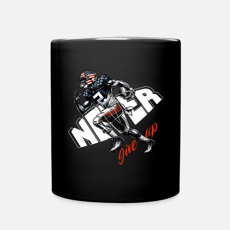 USA Flaggen Footballläufer Sprint - Tasse einfarbig - Schwarz