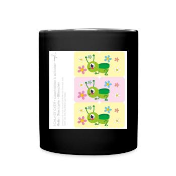 DIY - Shoe Stickers Grasshopper Flowers Pink Yellow - Full Colour Mug - black - Front