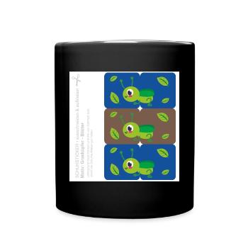 DIY - Shoe Stickers Grasshopper Leaves Blue Brown - Full Colour Mug - black - Front