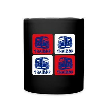 Thailand Tuk Tuk Design - Tasse einfarbig - Schwarz - Vorne