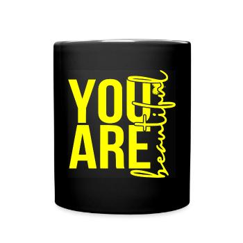 You Are Beautiful - Yellow - Tasse einfarbig - Schwarz - Vorne