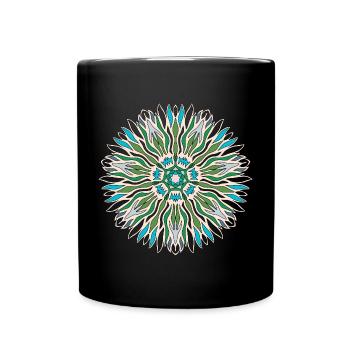 Meer Mandala - Tasse einfarbig - Schwarz - Vorne