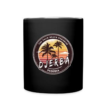 Djerba Tuneisen Palmen Design - Tasse einfarbig - Schwarz - Vorne