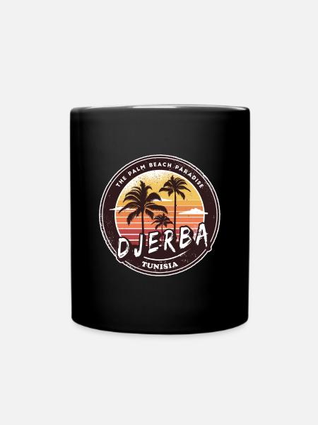 Djerba Tuneisen Palmier Design - Mug uni - noir