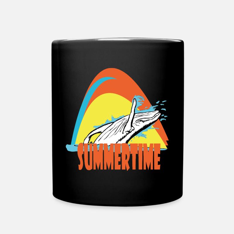 Humpback whale - Full Colour Mug - black