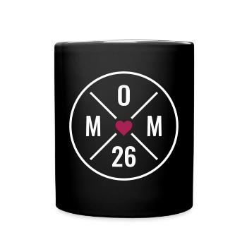 Mom 26 Baby Mutter Muttertag Geschenk Mama 2026 - Tasse einfarbig - Schwarz - Vorne