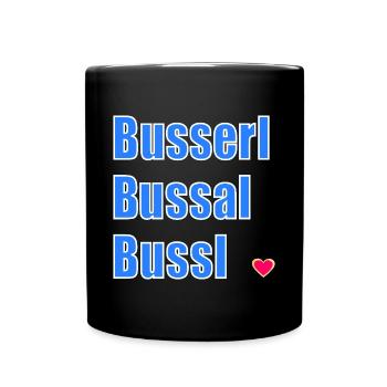 BAYERN BAYERISCH KÜSSEN FLIRTEN - Tasse einfarbig - Schwarz - Vorne