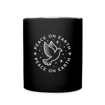 Friede auf Erden, Taube des Friedens - Tasse einfarbig - Schwarz - Vorne
