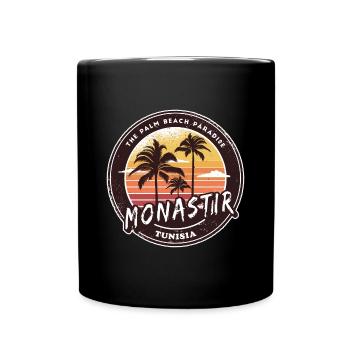 Monastir Palmen Vintage Design - Tasse einfarbig - Schwarz - Vorne