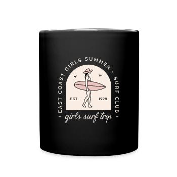 Surf voyage entre filles été surfer club retro - Mug uni - noir - Devant