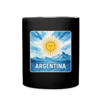 Argentinien Nationalfarben Design - Tasse einfarbig - Schwarz - Vorne