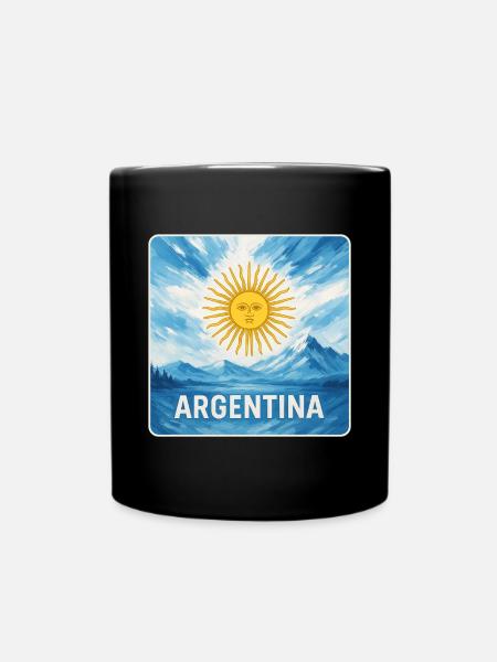 Argentinien Nationalfarben Design - Tasse einfarbig - Schwarz
