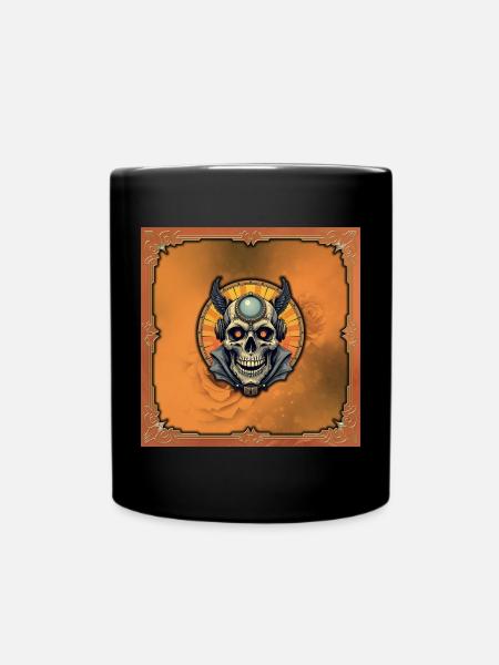 Der geflügelte Schädel. - Tasse einfarbig - Schwarz