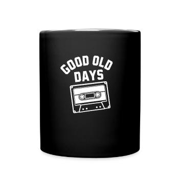 Gute alte Zeiten Retro Kassette Tape Nostalgie Design - Tasse einfarbig - Schwarz - Vorne