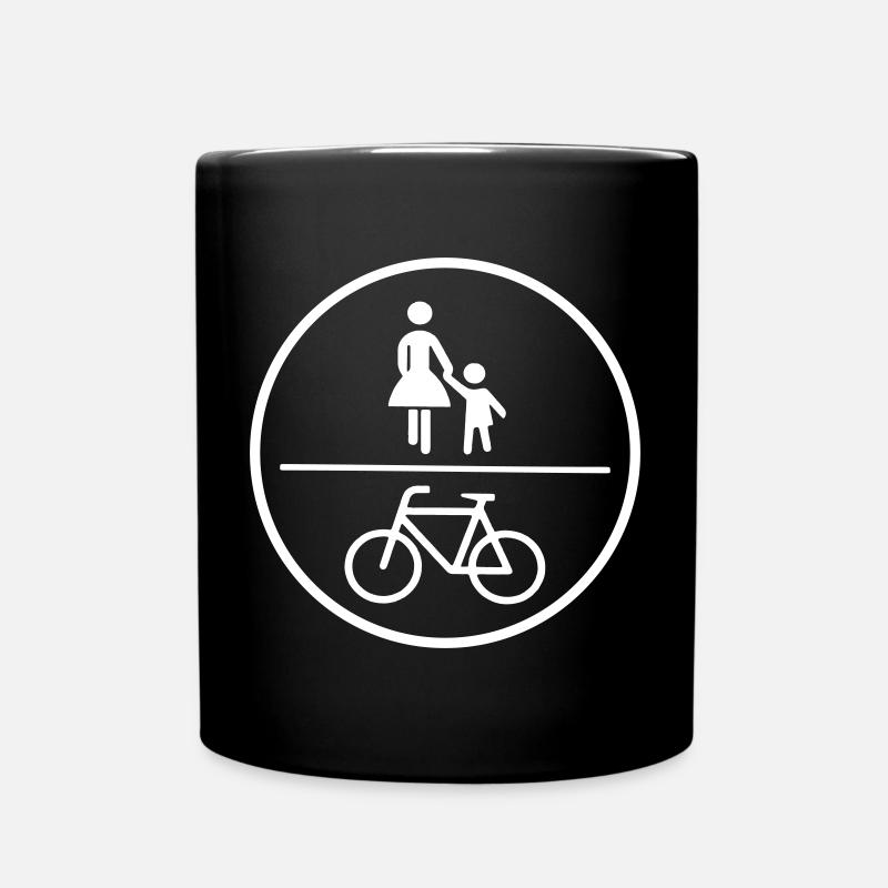 Pedestrians and cyclists - Full Colour Mug - black
