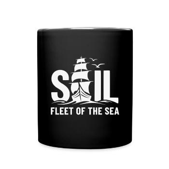 Sail Fleet of the Sea Sailing Ship - Full Colour Mug - black - Front