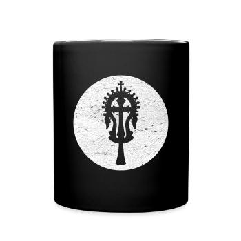 Croix de Lalibela blanc, Héritage sacré d'Éthiopie - Mug uni - noir - Devant