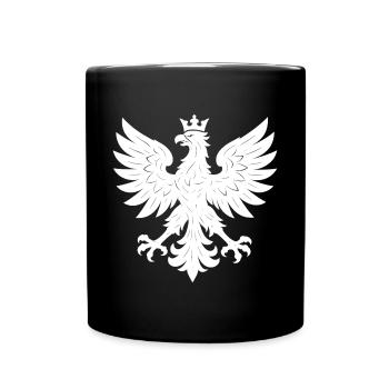 Der weiße Adler mit goldener Krone, der Polska rep - Tasse einfarbig - Schwarz - Vorne