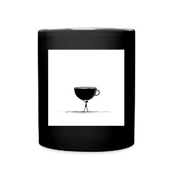 Schwarz wie meine Seele – Kaffee first! - Tasse einfarbig - Schwarz - Vorne