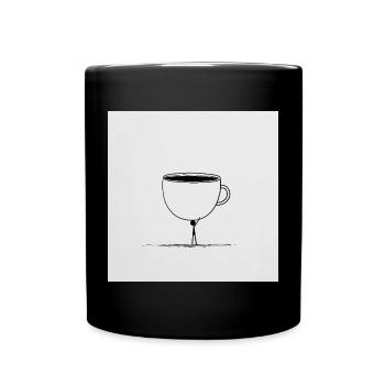 Kaffee? Nur in Eimern, bitte! - Tasse einfarbig - Schwarz - Vorne