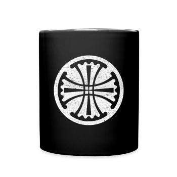 Canterbury Cross in a White Circle - Full Colour Mug - black - Front