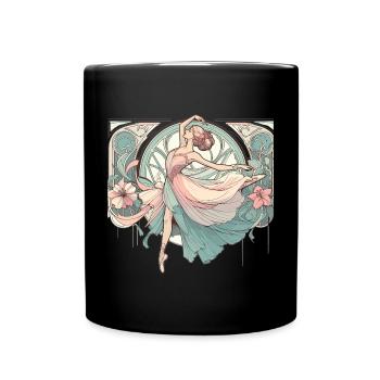 Danseuse de ballet Ballerine Art Nouveau Cadeau - Mug uni - noir - Devant