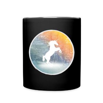 Licorne mystique dans la forêt enchantée - Mug uni - noir - Devant