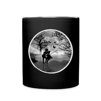 Attrape-papillons au bord du lac – d’une beauté nostalgique - Mug uni - noir - Devant