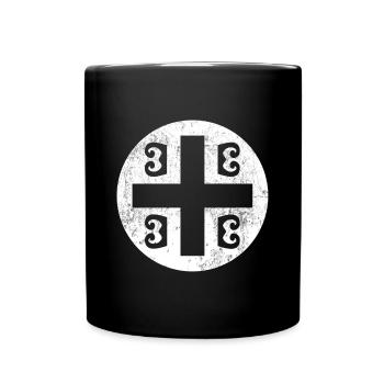 Serbian Tetragrammatic Cross in White Circle - Full Colour Mug - black - Front