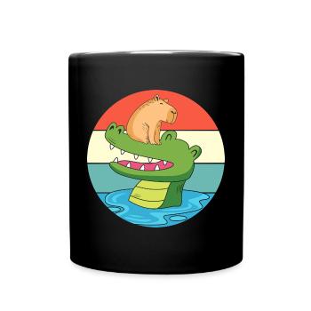 Capybara Capibara - Tasse einfarbig - Schwarz - Vorne