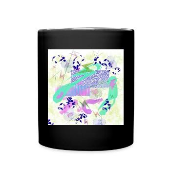 fantasie flower blumen - Tasse einfarbig - Schwarz - Vorne