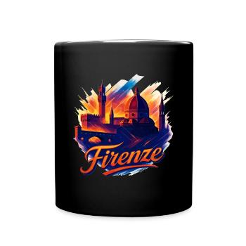 Florenz Firenze Stadt Italien Silhouette Geschenk - Tasse einfarbig - Schwarz - Vorne