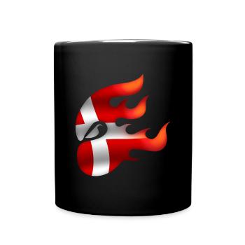 Flag of Denmark - Denmark - Ninja - Full Colour Mug - black - Front