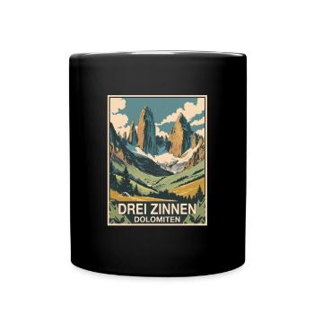Trois Pics Dolomites - Mug uni - noir - Devant