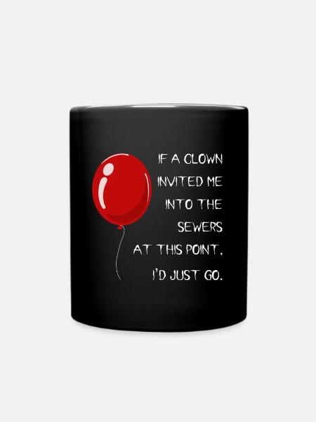 Einladung vom Clown - Tasse einfarbig - Schwarz