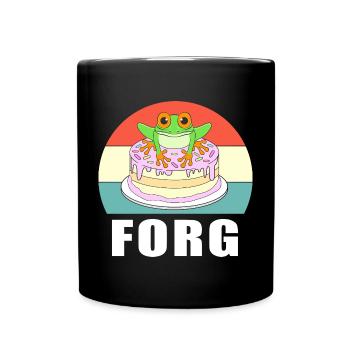 Frosch Laubfrosch - Tasse einfarbig - Schwarz - Vorne