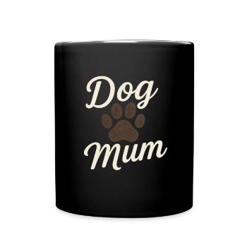 Dog mum - Tasse einfarbig - Schwarz - Vorne