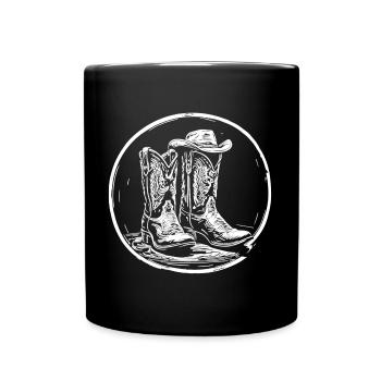 Country Music Dance and Line Dance Boots Stetson - Full Colour Mug - black - Front