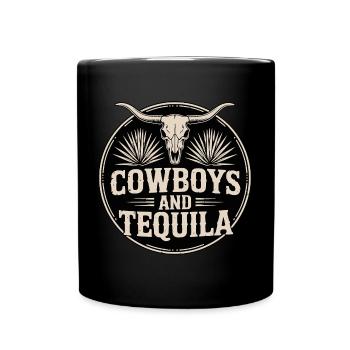 Cowboys And Tequila Womens - Full Colour Mug - black - Front