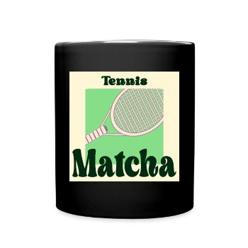 Tennis Matcha Grüner Tee - Tasse einfarbig - Schwarz - Vorne