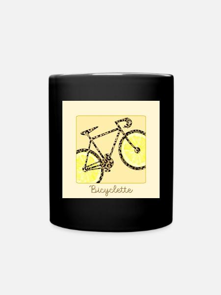 Bicycle Cycling Bicycle Lemon - Full Colour Mug - black